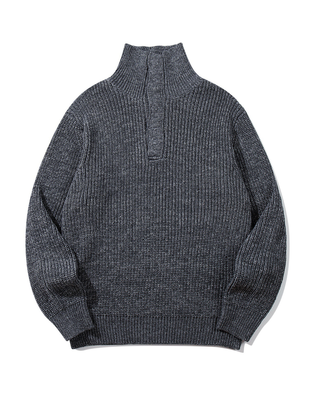 Unisex Chunky Knit Turtleneck Sweater with Half Button Placket Mune Fashion