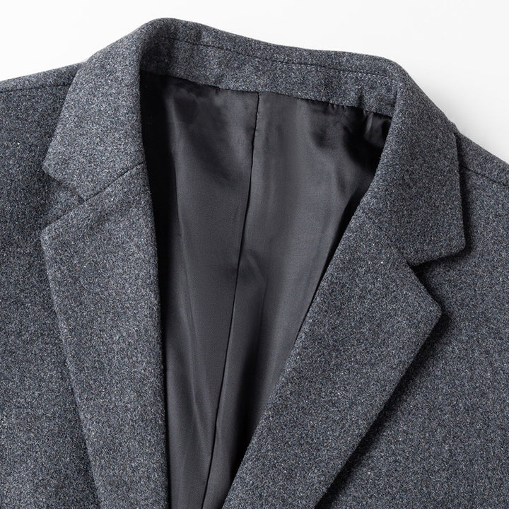 Men's Smart-Casual Short Blazer Made of Wool Blend with Patch Pockets and Light Thermal Lining Mune Fashion