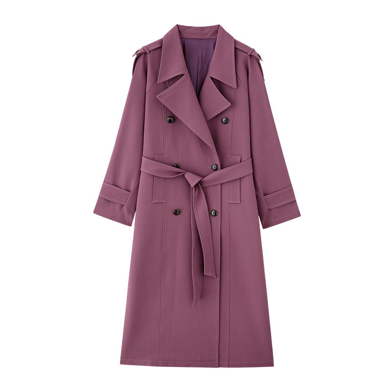 Women Elegant Trench Coat with Waist Belt Mune Fashion