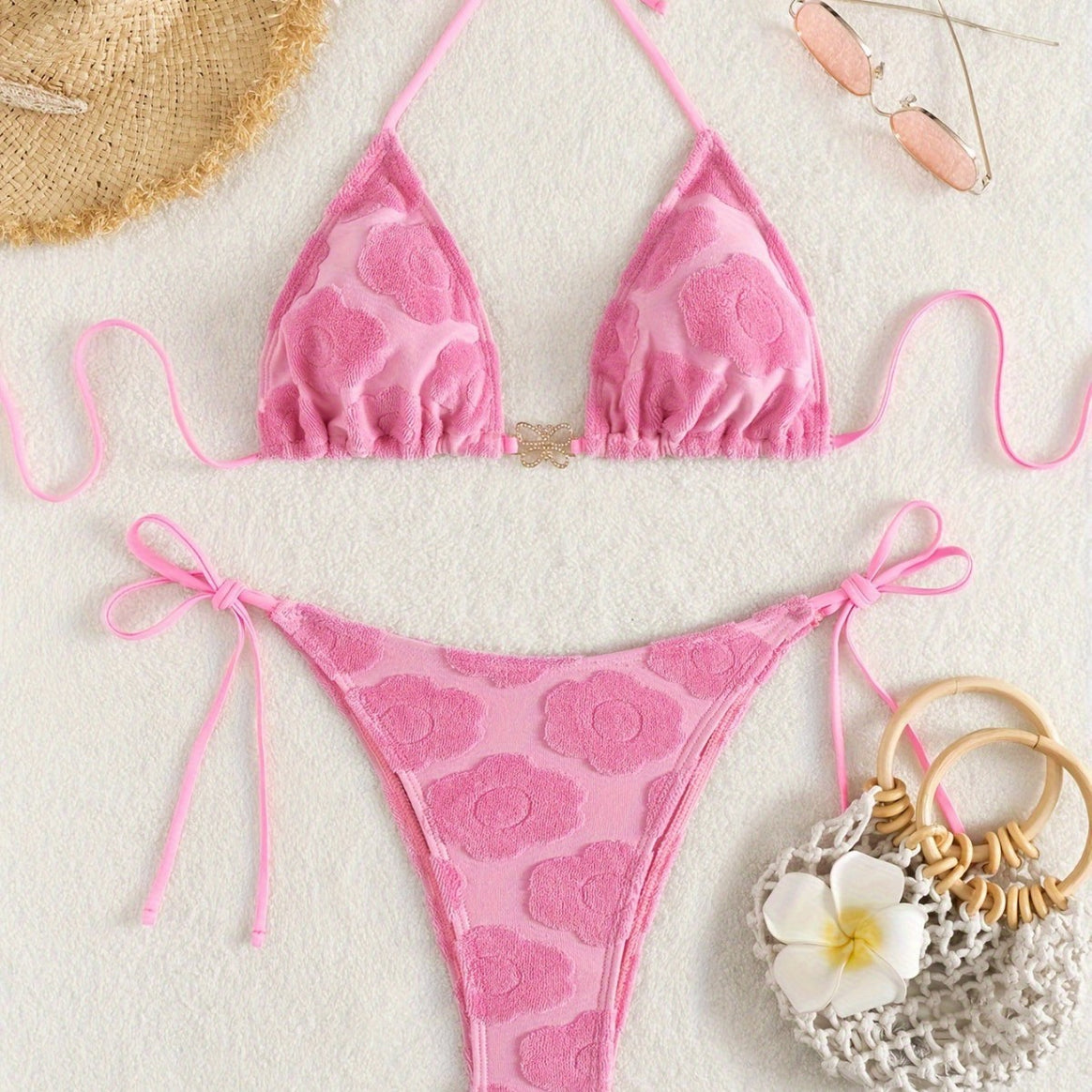 Women's bikini set with sophisticated floral pattern and adjustable straps Mune Fashion