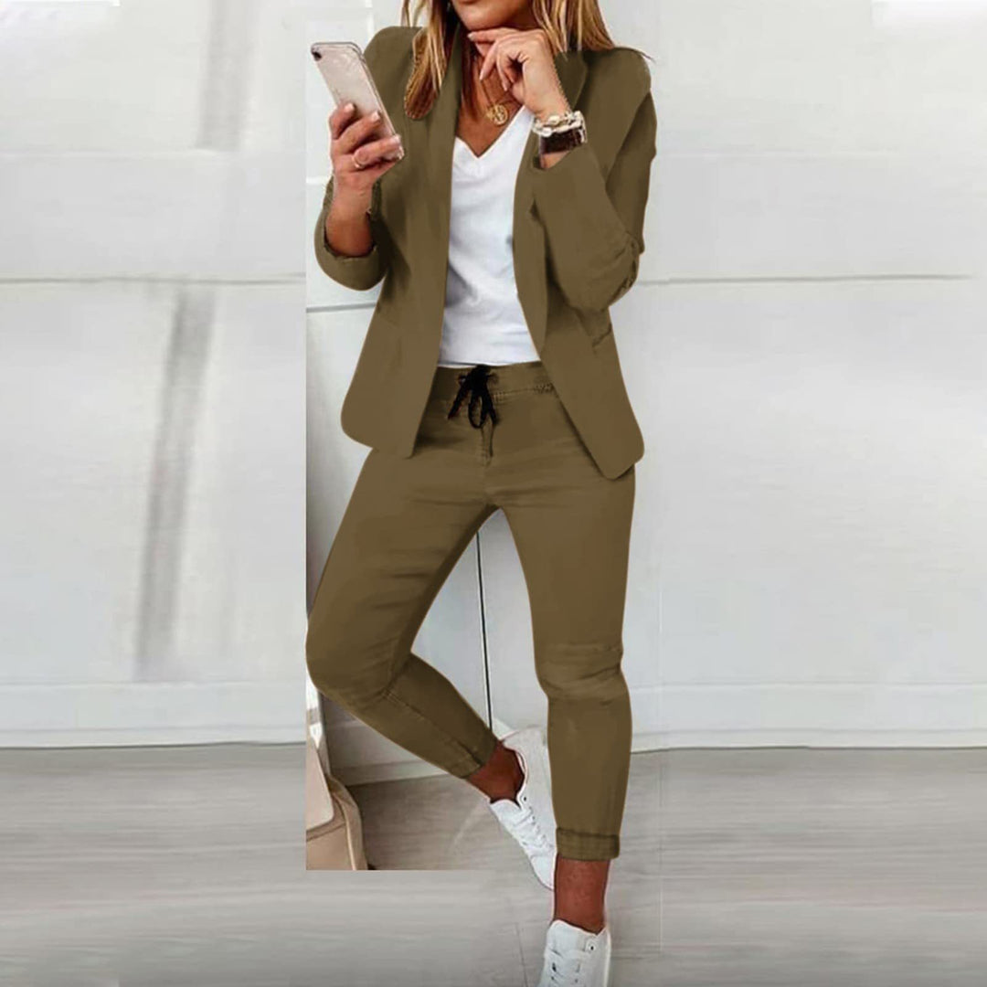 Women Elegant Two-Piece Blazer Jogging Suit Mune Fashion