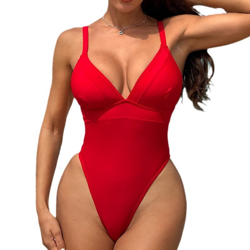Women High-Cut One-Piece Swimsuit Mune Fashion
