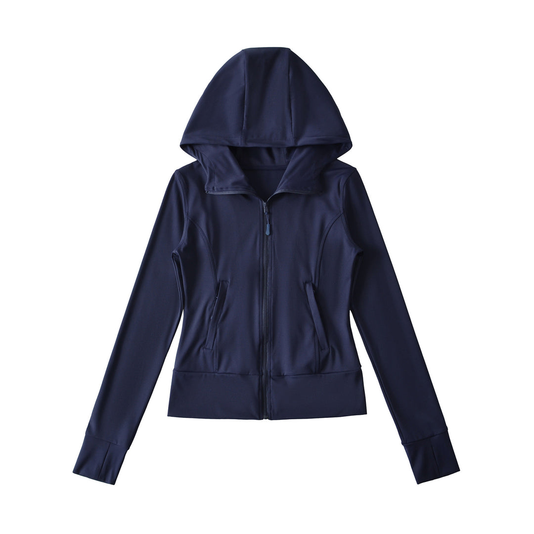 Women's Hooded Sports Jacket with Full Zip, Tailored Fit, and Integrated Zipper Pockets Mune Fashion