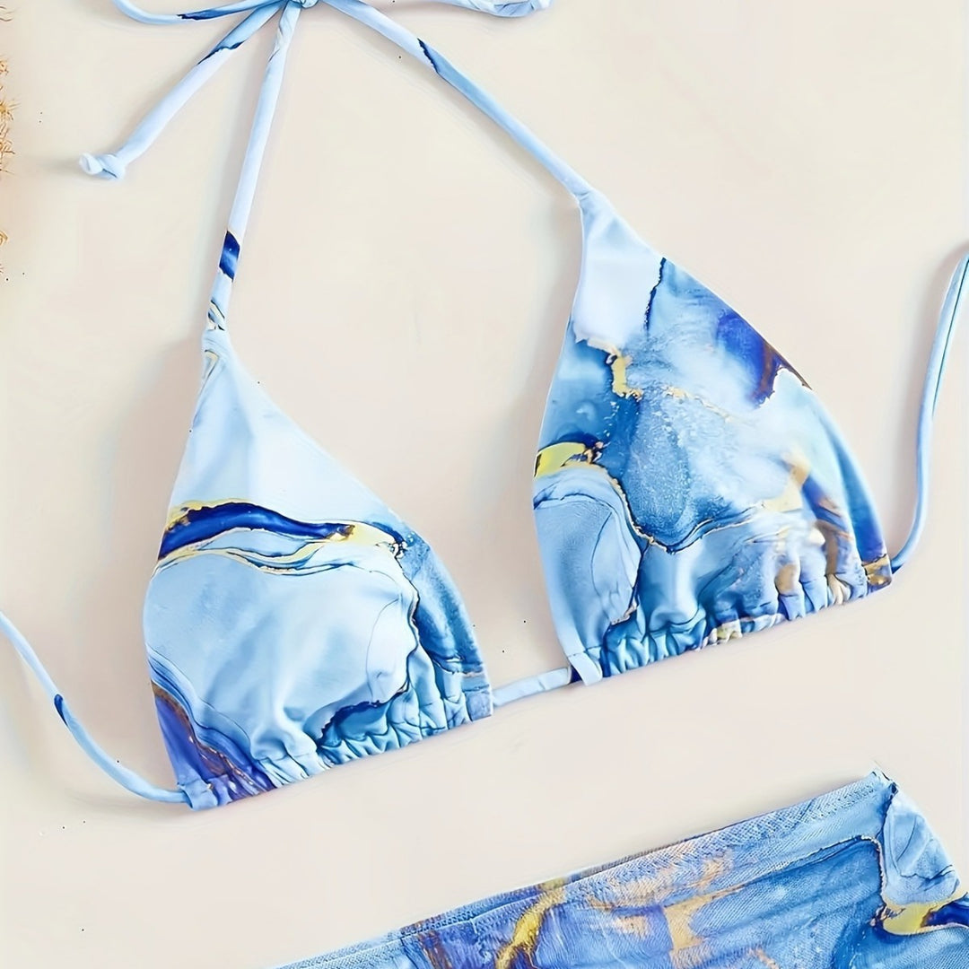 Women’s Triangle Bikini with Fashionable Wrap Skirt Mune Fashion