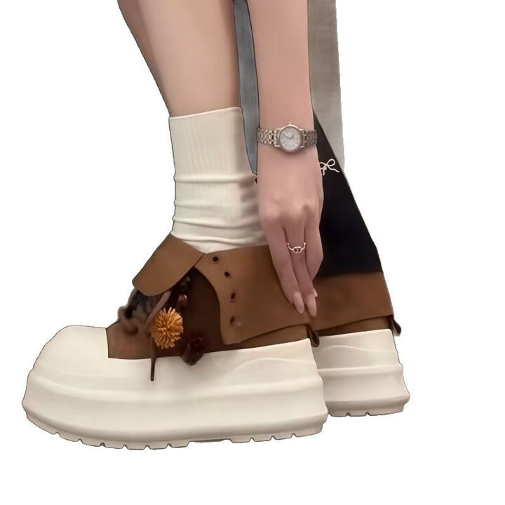 Women's Sporty Platform Sneakers with Playful Charms Mune Fashion