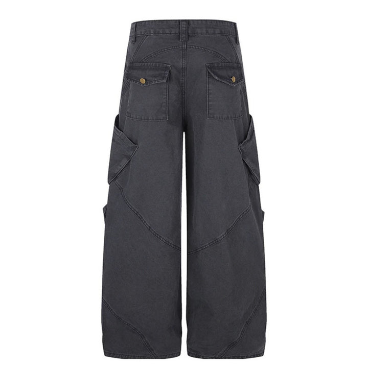 Women Wide High-Waist Cargo Culotte Pants with Multi-Pockets Mune Fashion