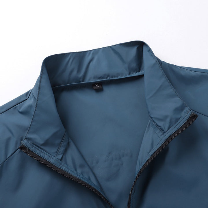 Men's nano ultralight windproof leisure jacket with stand-up collar concealed zipper and zippered pockets Mune Fashion