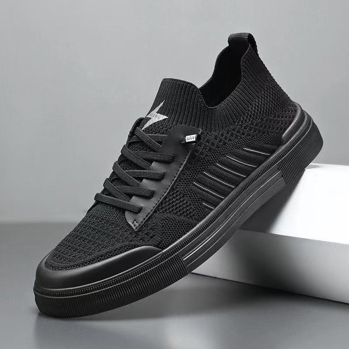 Men's Lightweight Knitted Low-Top Sneaker with Sock-Like Shaft and Elastic Entry Mune Fashion