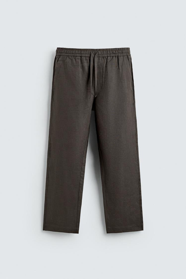 Men's linen pants with elastic waistband and drawstring Mune Fashion