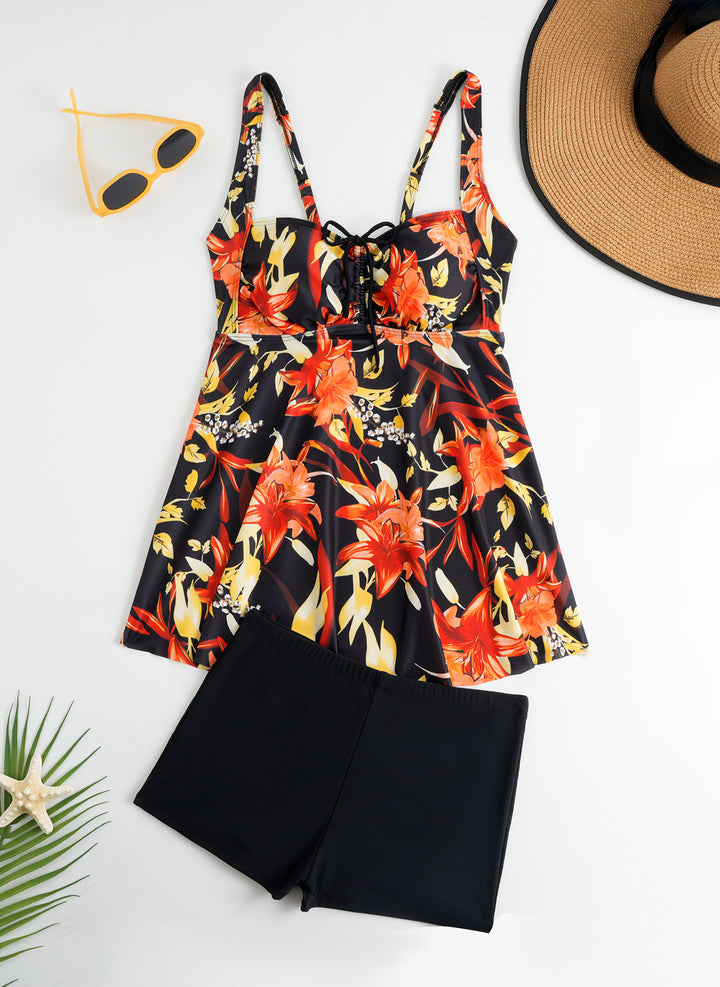 Women's tankini with floral top and comfortable shorts Mune Fashion