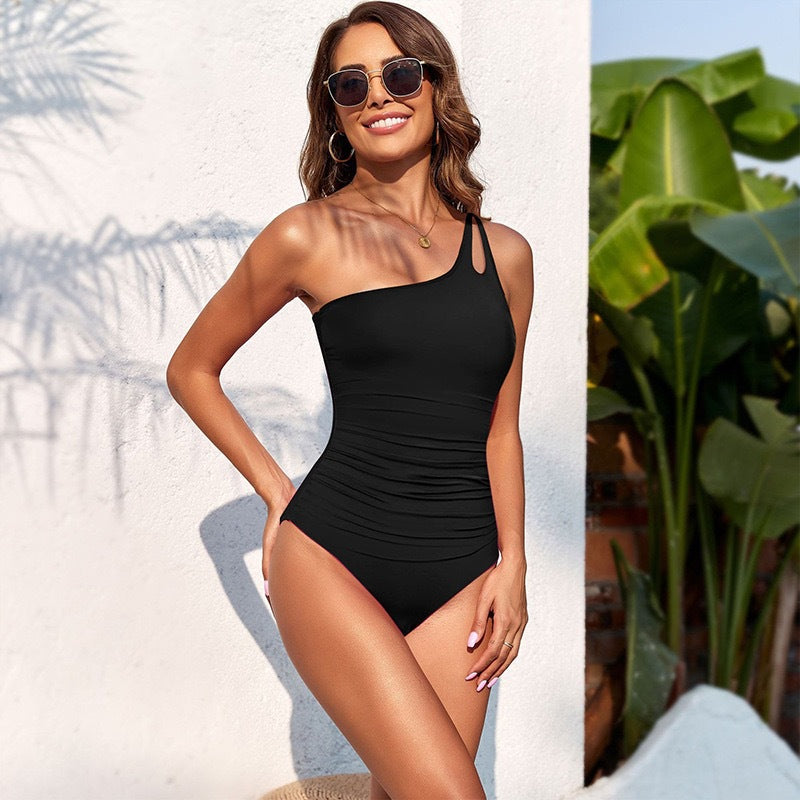 Women One-Shoulder Swimsuit Mune Fashion