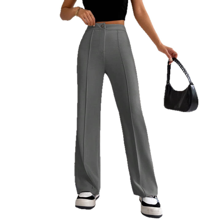 Women's High-Waisted Palazzo Pants with Crease and Wide Leg Drune