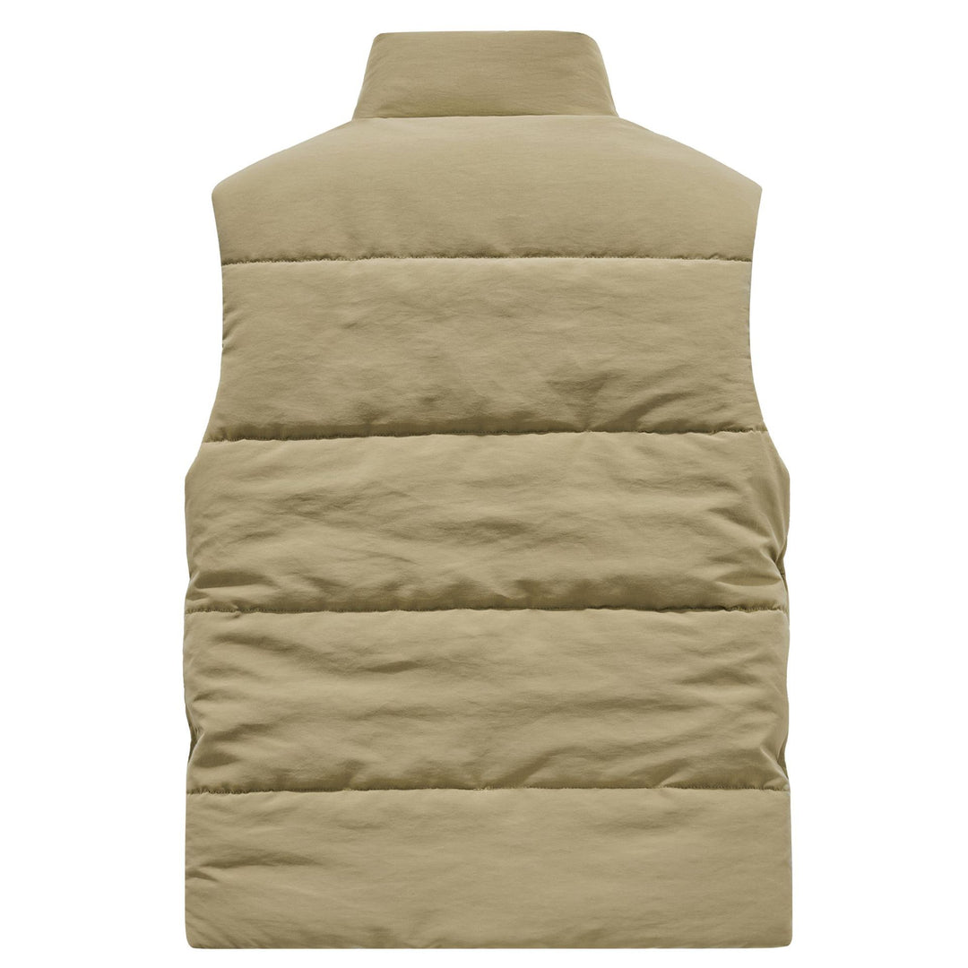 Men's Sleeveless Utility Padded Vest with Teddy Lining and High Collar Mune Fashion