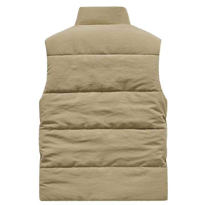 Men's Sleeveless Utility Padded Vest with Teddy Lining and High Collar Mune Fashion