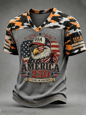 Unisex v-neck retro style jersey with Uruguay crest and flag patches Mune Fashion