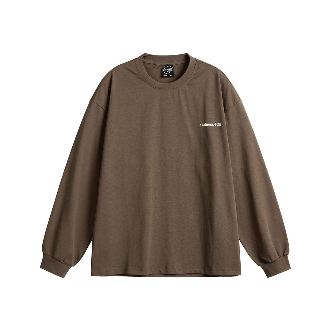 Unisex Oversized Long Sleeve with dropped shoulder, ribbed cuffs and minimalist chest embroidery Mune Fashion