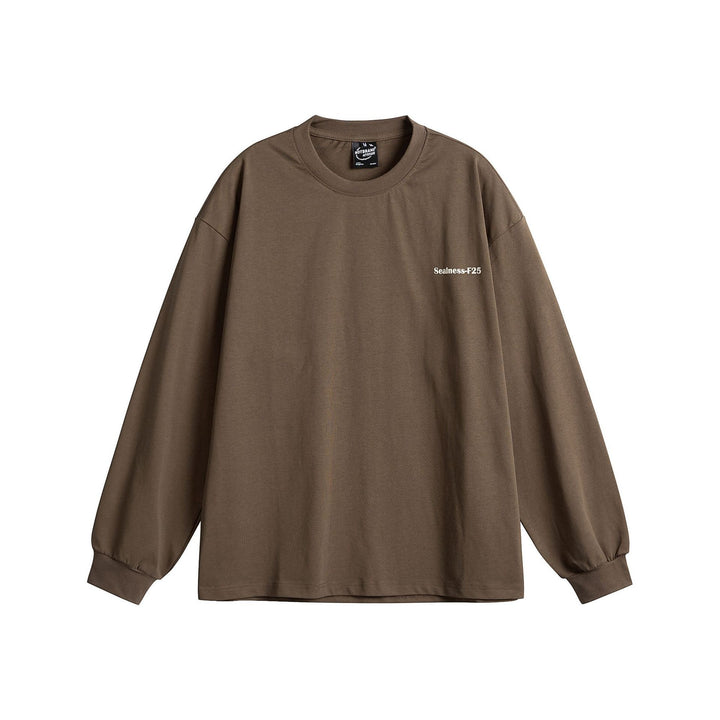 Unisex Oversized Long Sleeve with dropped shoulder, ribbed cuffs and minimalist chest embroidery Mune Fashion