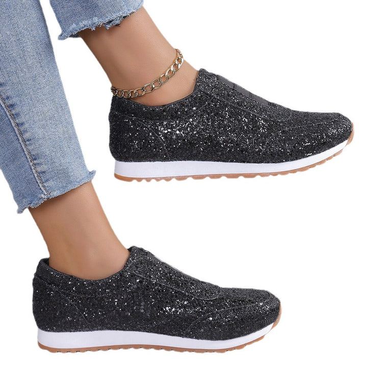 Women's Glittering Slip-On Sneakers with Comfortable Sole Mune Fashion
