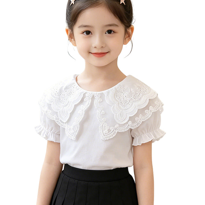 Girl's blouse with ruffled collar Mune Fashion