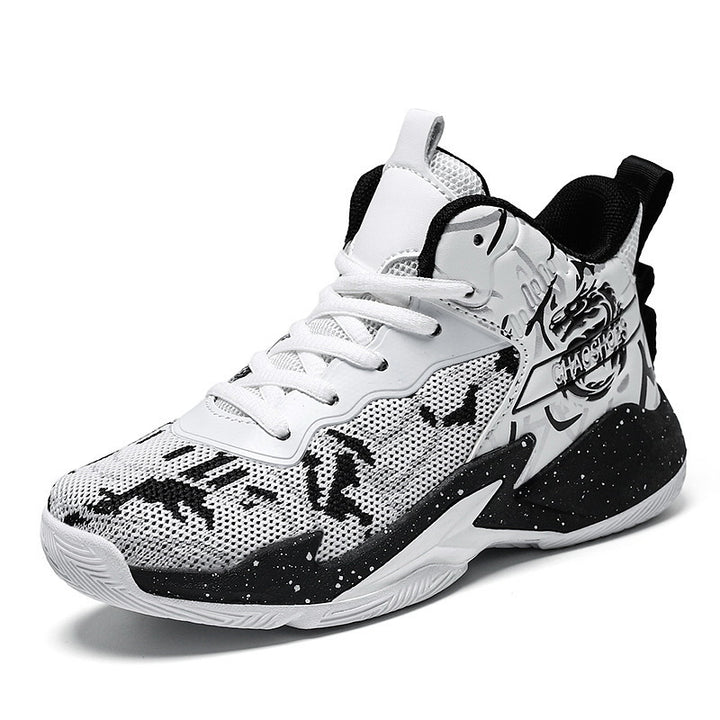 Men's High-Top Basketball Sneaker with Knitted Mesh Upper, Sturdy Heel Cap, and Grippy Profile Sole Mune Fashion