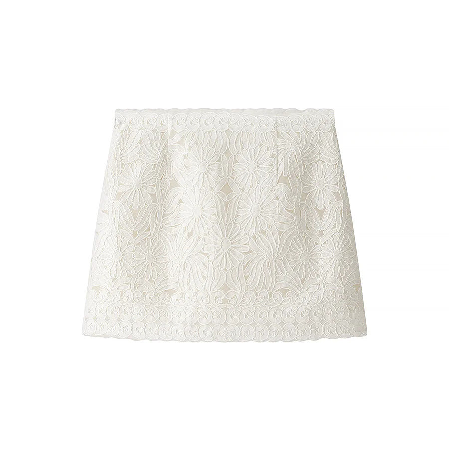 Women's embroidered ruffle blouse with pleated front, ribbon tie, and wide bell sleeves Mune Fashion