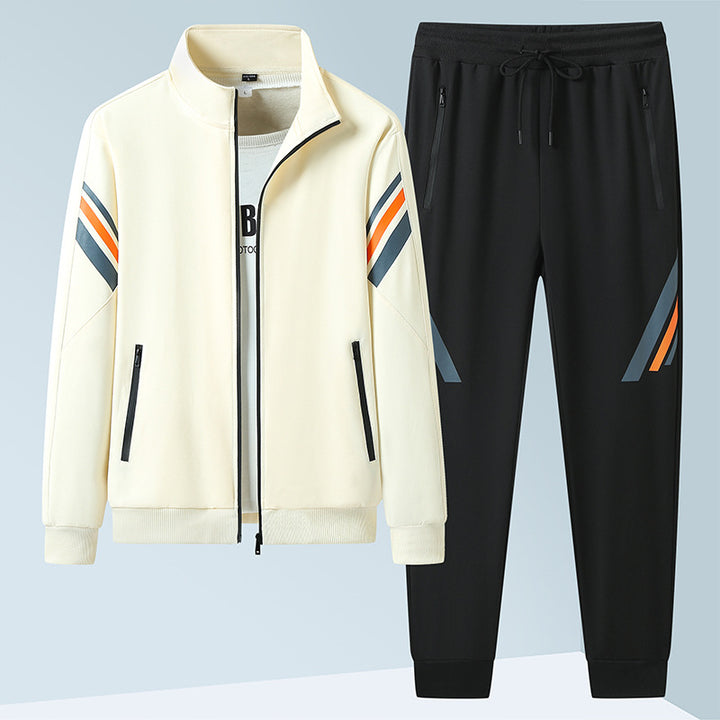 Men's sporty functional training set with stand-up collar, zippered pockets, and drawstring waist Mune Fashion