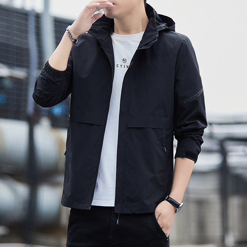 Men's Sporty Transitional Jacket with Adjustable Hood Mune Fashion