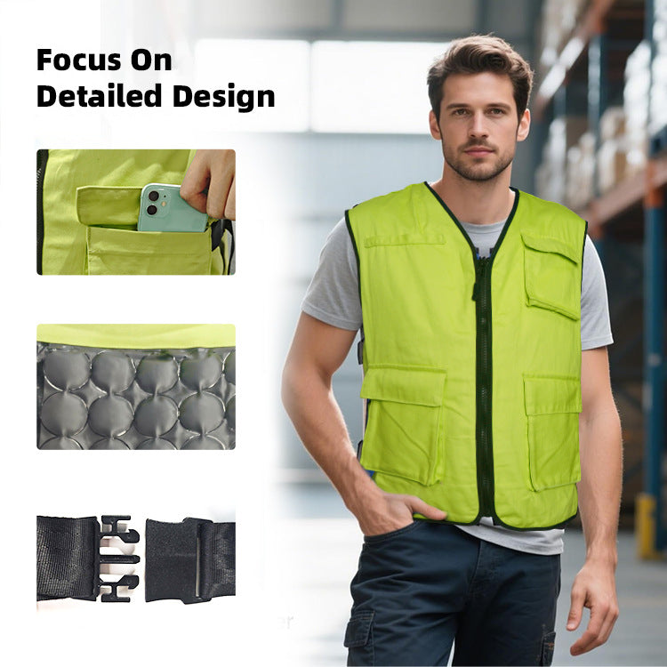 Unisex nan cooling gel cooling vest with adjustable straps and multiple pockets Mune Fashion