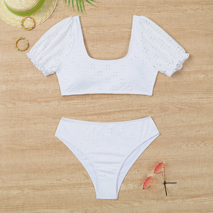 Women's bikini set with puff sleeves and floral details Mune Fashion