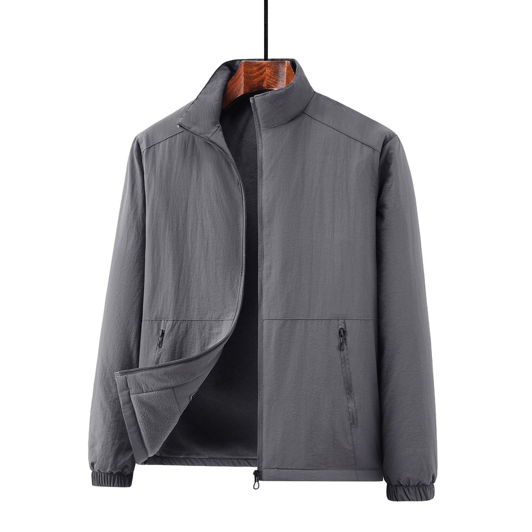 Men's lightweight transitional jacket with fleece lining and stand-up collar Mune Fashion