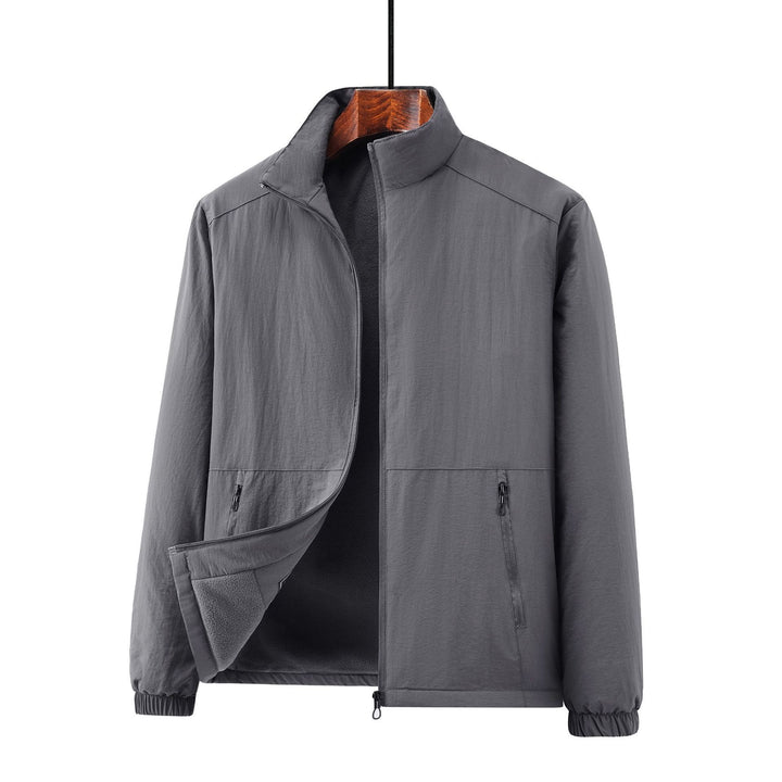 Men's lightweight transitional jacket with fleece lining and stand-up collar Mune Fashion