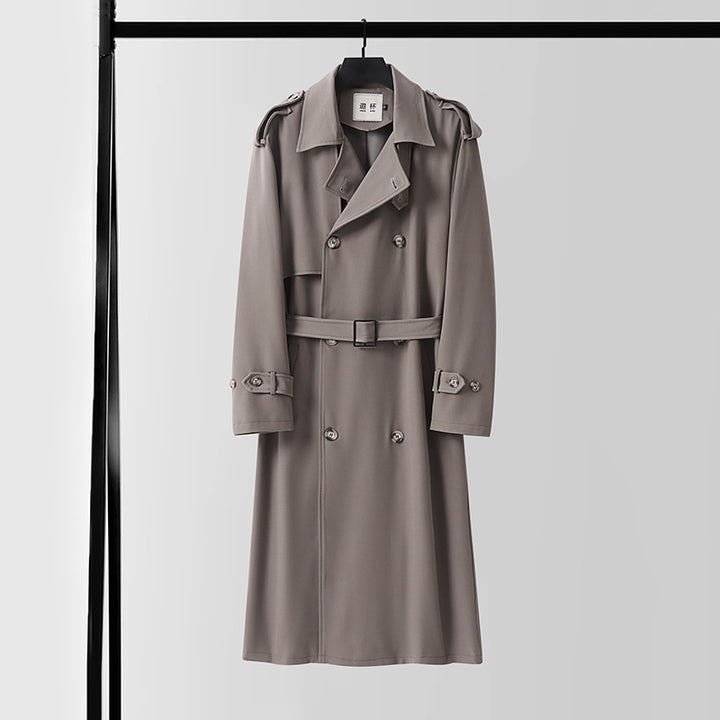 Men's Timeless Double-Breasted Trench Coat with Waist Belt, Shoulder Epaulettes and Cuff Straps Mune Fashion