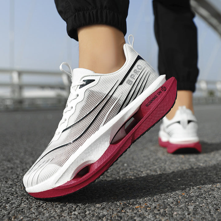 Unisex Performance Running Sneakers with Twist Closure, Shaped Hollow Chamber Midsole and Breathable Knit Upper Material Mune Fashion