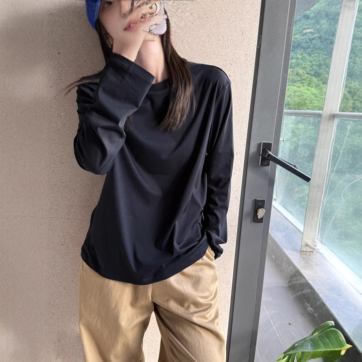 Women's Comfortable Long Sleeve Shirt with Simple Details Mune Fashion