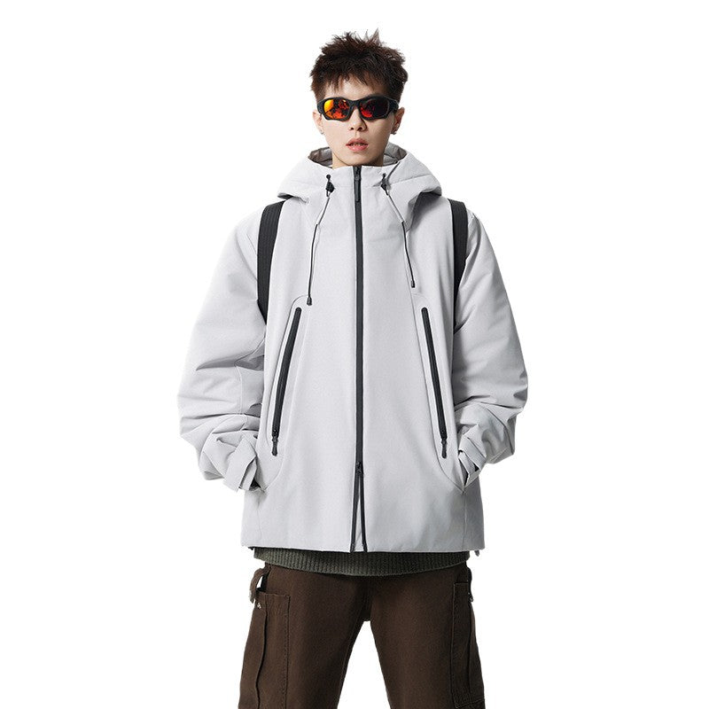 Men's padded, water-repellent tech outdoor jacket with hood Mune Fashion