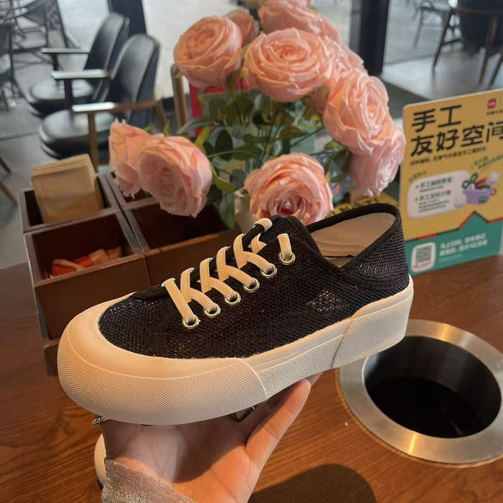 Women's platform sneakers with knitted upper material and thick platform sole Mune Fashion