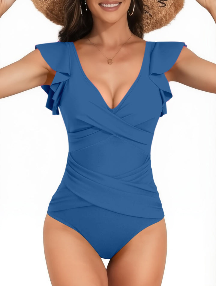 Women elegant swimsuit with flowing ruffles Mune Fashion