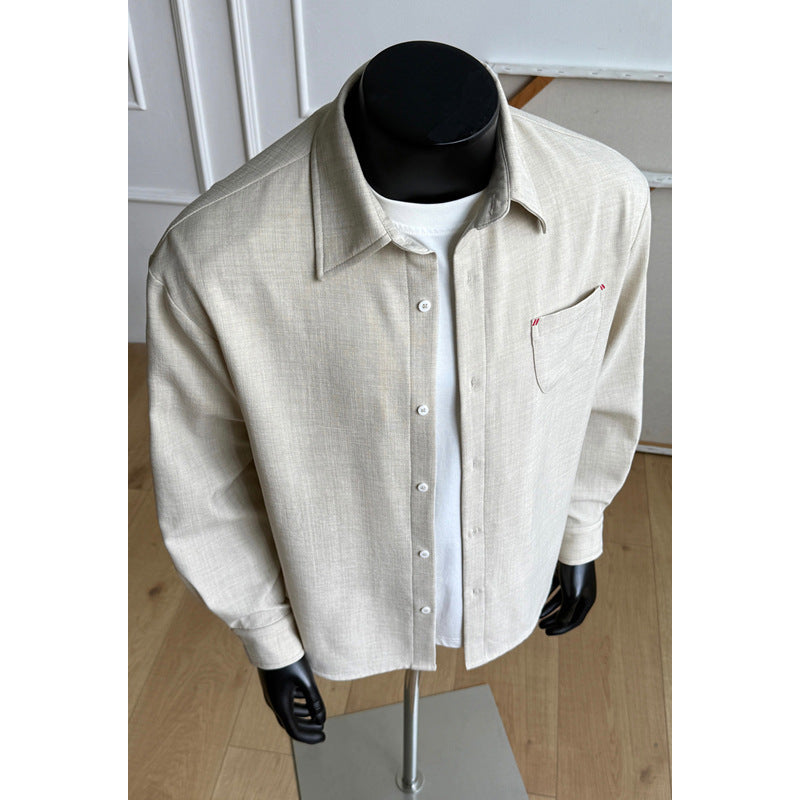Men's Stylish Long Sleeve Blouse with Chest Pocket Mune Fashion
