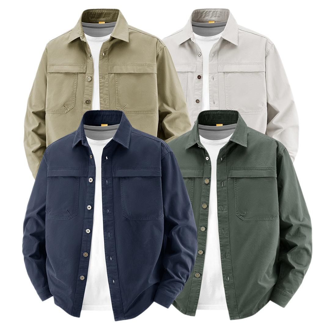 Men's overshirt made of cotton twill with two chest flaps and relaxed fit Mune Fashion