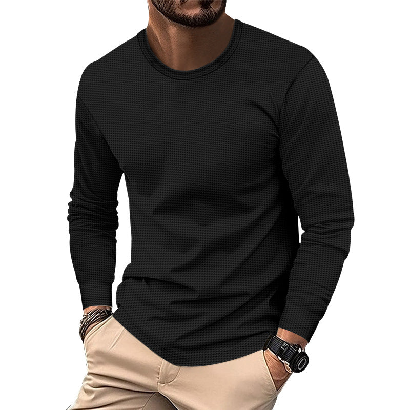Men's structured waffle long sleeve shirt made of thermo jersey Mune Fashion