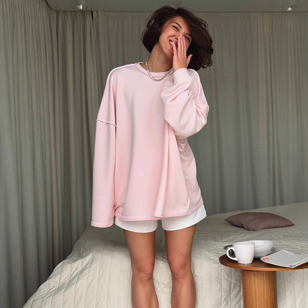 Women's Oversized Sweatshirt with Raglan Sleeves & Extra Long Lounge Cut Mune Fashion