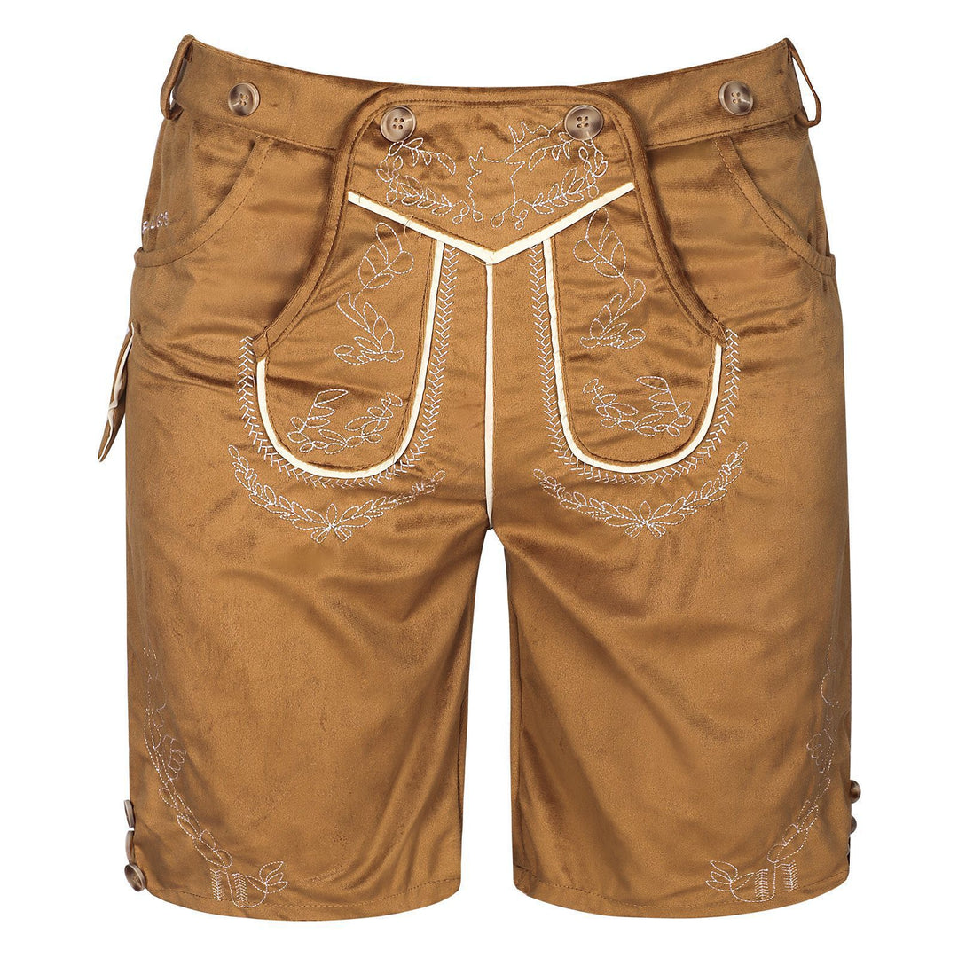 Men's short traditional trousers with embroidered front and comfort waistband Mune Fashion