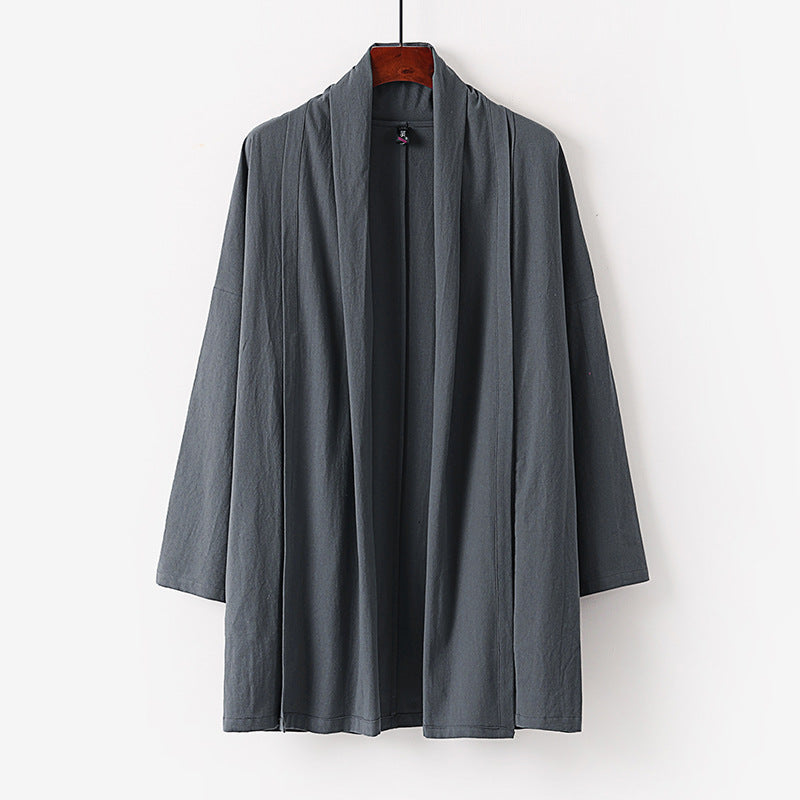 Unisex Open Kimono Cardigan made of lightweight cotton-linen blend Mune Fashion