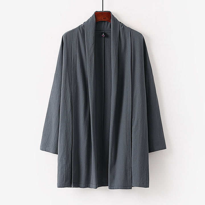 Unisex Open Kimono Cardigan made of lightweight cotton-linen blend Mune Fashion