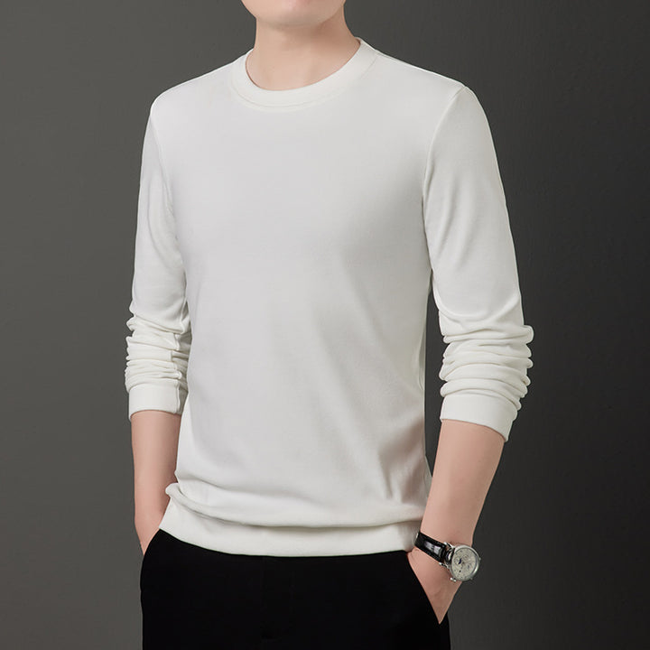 Men's Fine Crew Neck Sweater made of lightweight stretch knit with slim silhouette Mune Fashion
