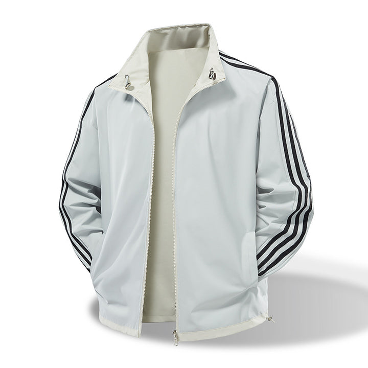 Men's lightweight track jacket with contrast three-stripe detailing Mune Fashion