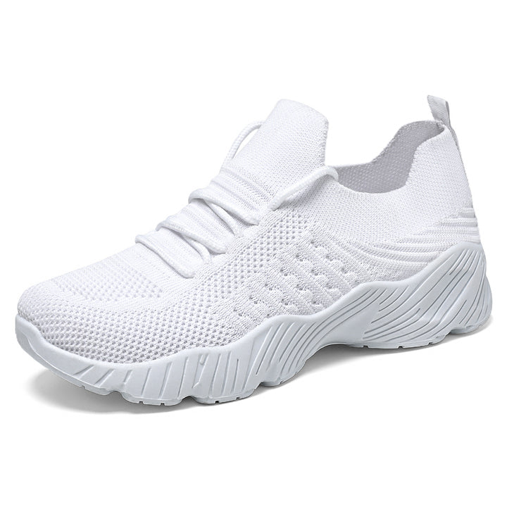 Women’s seamless knit sneakers with elastic entry, padded EVA wedge sole and pull tab Mune Fashion