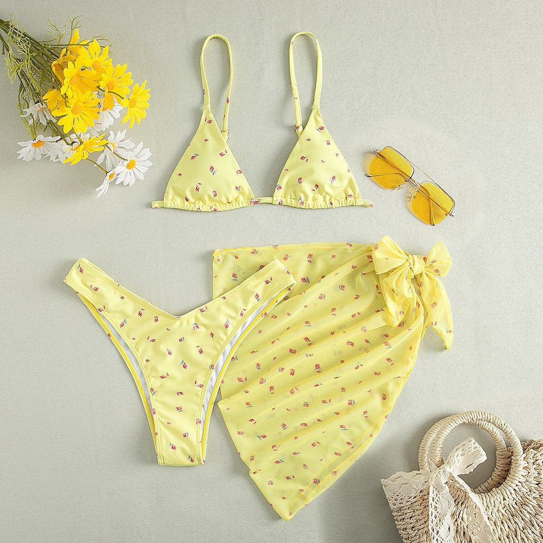 Women's Triangle Bikini with elegant Chiffon Overlay Mune Fashion
