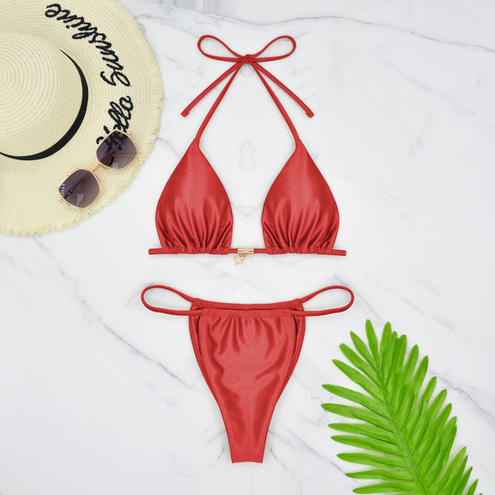 Women Triangle Bikini with glossy material Mune Fashion