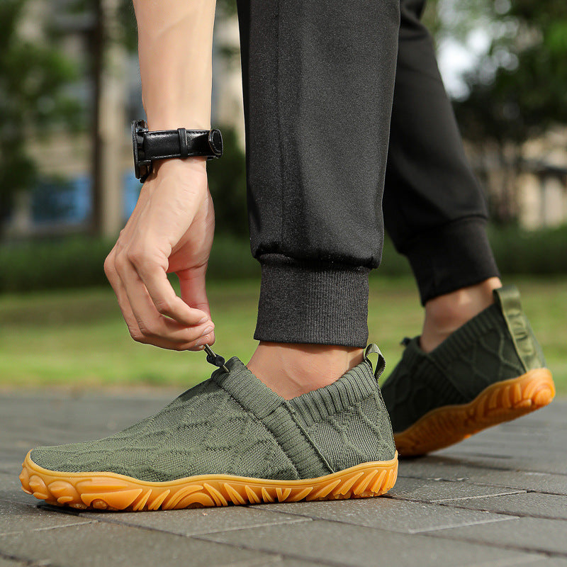 Men's knitted slip-on casual sneakers with elastic shaft, pull tab and grippy rubber sole Mune Fashion